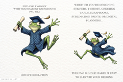 Whimsical Graduation Frogs PNG Clipart Product Image 2