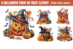 Halloween Trick Or Treat Bag Clipart PNG Product Image 1