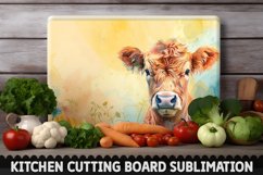 Highland Cow With Sunflowers Cutting Board Product Image 1