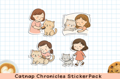 Funny Printable Cat Stickers. PNG. Product Image 1