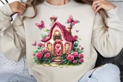 Valentines Day Fairy Houses Clipart PNG Product Image 1