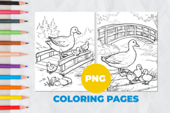 Duck with ducklings Coloring Pages | Coloring book Product Image 1