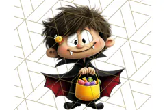 Monster Kids Clipart PNG, Cute Halloween Costume Art Product Image 5