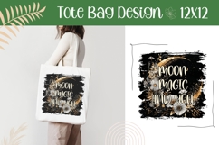 Boho Moon Illustration PNG, Moon Magic and You, Flowers PNG Product Image 1