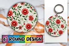 Artisanal 3D Floral Circle - Embroidered Keychain Charm Product Image 1