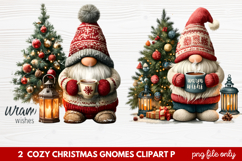 Cozy Christmas Gnomes Clipart | Cute Winter Holiday Gnome Product Image 1