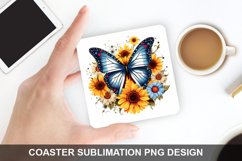 4Th Of July Butterfly- Coaster Sublimation Design Product Image 1