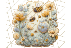 Summer Cookie Png, Bee, Butterfly &amp; Flower Cookie Clipart Product Image 5