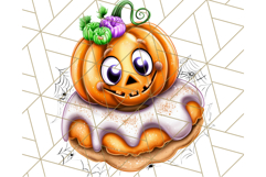 Halloween Donut Clipart PNG, Cute Spooky Doughnut Art Product Image 5