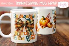 Christian mug wrap PNG for sublimation, Thanksgiving mug Product Image 3
