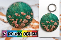 Radiant Flowering Leopard Sublimation Circle: Keychain, Coas Product Image 1