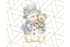 Pastel Snowman Clipart PNG, Cute Soft Winter Graphics Product Image 5