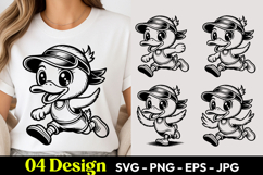 Running Chick Cartoon SVG PNG Product Image 1