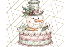 Christmas Cake Clipart PNG, Cottagecore Holiday Desserts Product Image 5