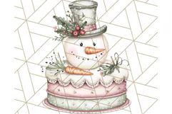 Christmas Cake Clipart PNG, Cottagecore Holiday Desserts Product Image 5