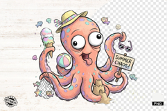 Whimsical Summer Octopus Clipart Product Image 1