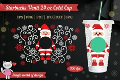 Santa Claus svg , for Full Wrap Venti Cold Cup 24 oz Product Image 1