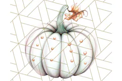 Fall Pumpkin Clipart PNG, Autumn Pumpkins, Jewel Tones Png Product Image 5