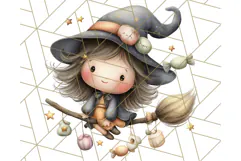 Spooky Little Witches Halloween Clipart PNG Product Image 5