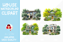 4 Cozy Watercolor House Clipart Product Image 1
