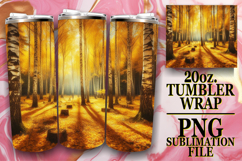 Cheerful escapes 20oz tumbler wrap, Autumn Product Image 1