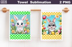 Easter Bunny Kitchen Towel | Spring Animal Towel Sublimation Product Image 1