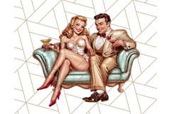 Vintage Glamorous Christmas Party Clipart PNG, Holiday Png Product Image 5