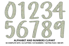 Cottage Floral Alphabet PNG Letters &amp; Numbers 300DPI Product Image 5