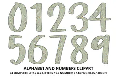 Cottage Floral Alphabet PNG Letters & Numbers 300DPI Product Image 5