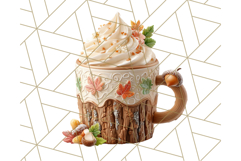 Fall Coffee Cup Clipart PNG, Autumn Mugs, Cozy Drinks Png Product Image 5