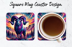 Goat Mug coaster | Coaster | Sublimation Design Product Image 1