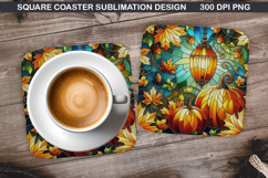 Pumpkin Coaster Sublimation, Halloween Coaster PNG Design Product Image 1