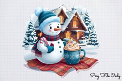 Golden Snowman Sublimation Clipart PNG Product Image 1