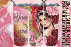 Sublimation Wonders 20oz tumbler wrap, Love Girl Product Image 1