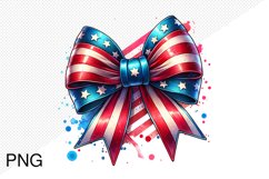 4th of July Big Bow Ribbon - Sublimation PNG Product Image 1