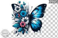 Floral Butterfly Sublimation - Clipart PNG Design Product Image 1