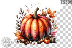 Pumpkin Flowers Sublimation - Clipart PNG Design Product Image 1