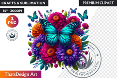 Floral Day of the Dead Clipart PNG sugar skull la catrina Product Image 1