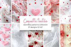 Coquette Textile Valentine Digital Paper Kit Rococo Patterns Product Image 1