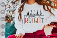 Christmas SVG Design / Merry and Bright SVG Cut Files Product Image 1