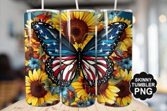 Butterfly and Sunflower Tumbler Wrap for Sublimation Product Image 1
