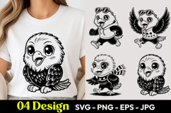 Baby Owl Cartoon SVG PNG Product Image 1