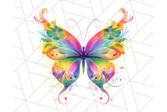 Colorful Butterfly Clipart PNG Clipart, Rainbow Butterfly Product Image 5