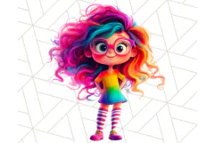 Cute Girl Clipart PNG, Playful Character Illustration Product Image 5