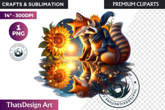 Enchanted Woodland Animal &amp; Sunflower Clipart PNG Product Image 1