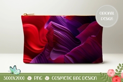 Colorful Waves Cosmetic Bag, Purple Cosmetic Bag Design Product Image 1