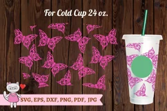 Butterfly Tumbler svg for Full Wrap Venti Cold Cup 24 oz Product Image 5