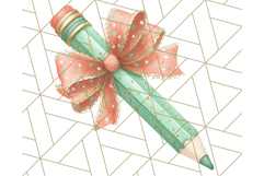 Chubby Pencil With Bows PNG Clipart, Cute School Supply Png Product Image 5