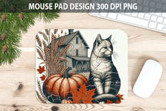 Cat Mouse pad Sublimation - Thanksgiving PNG Design Product Image 1
