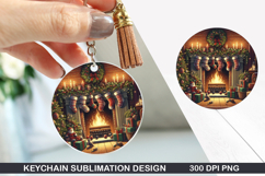 Christmas Keychain Sublimation - Christmas Keychain PNG Product Image 1